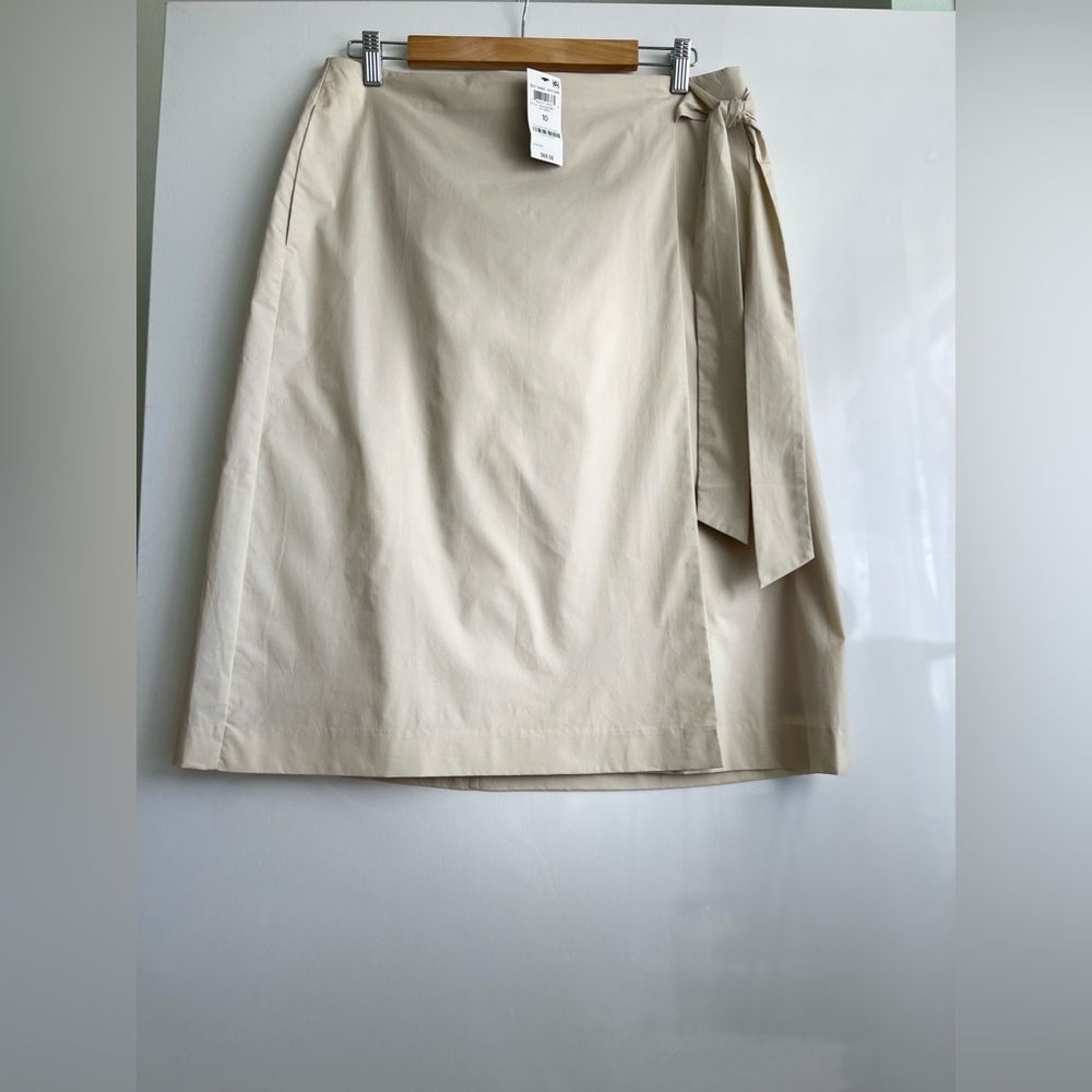 New Alfani Women Tie Faux-Wrap Midi Skirt Beige - Picture 2 of 14